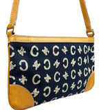 Celine Navy Denim/Leather Trim C Macadam Pochette