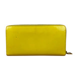 Yves Saint Laurent Yellow Patent Leather Zip-Around Long Wallet