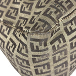 Fendi Brown Leather Trim Zucca Mamma Baguette