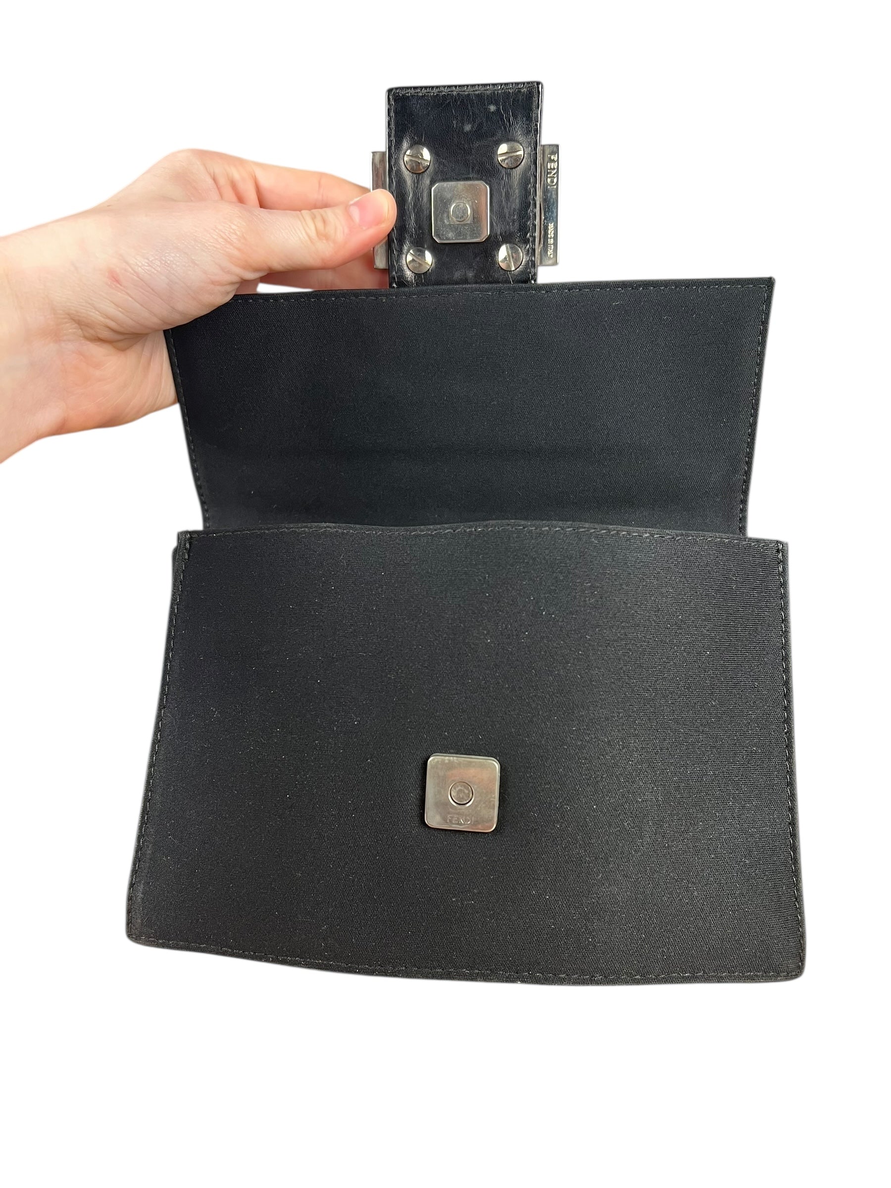 Fendi Nylon FF Baguette Shoulder Bag