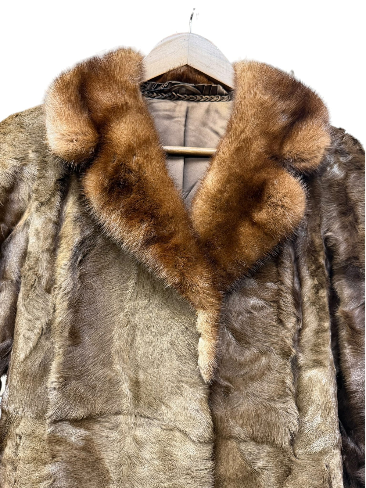 Vintage Mink Trim/Persian Lamb Fur Long Coat