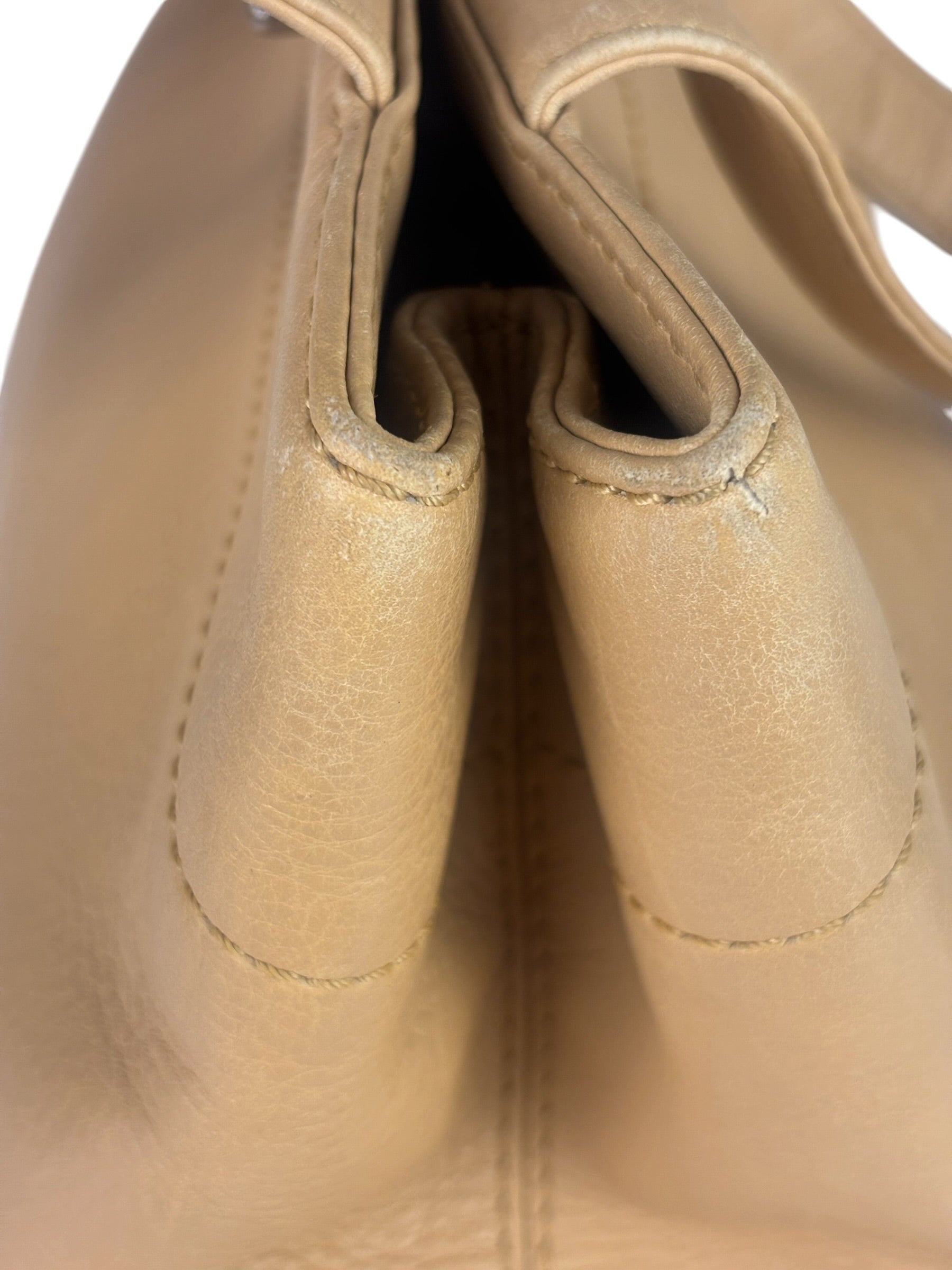 Chanel Turnlock CC Tan Leather Tote 2002