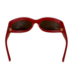 Bottega Veneta Red Shield Frame Sunglasses