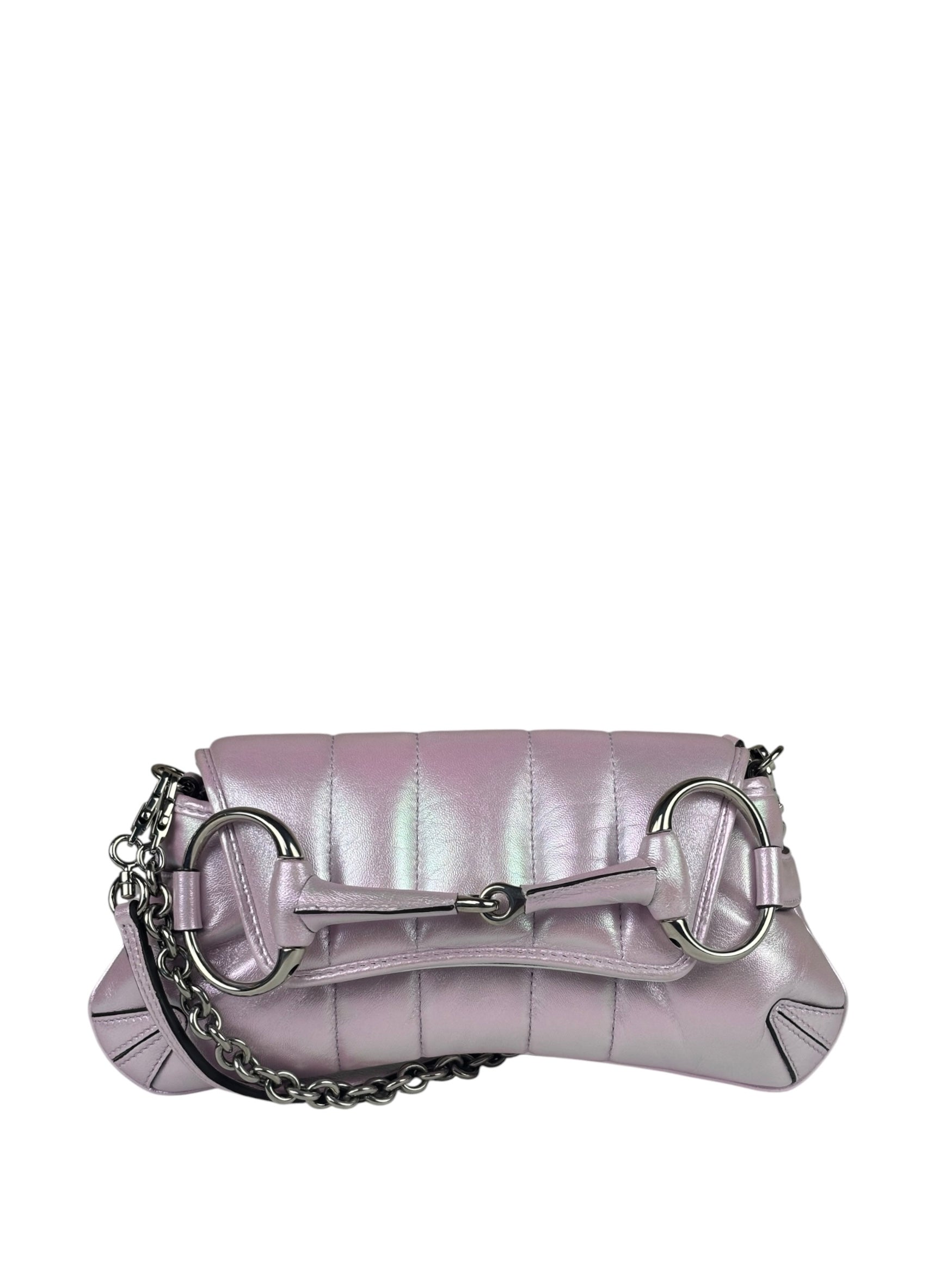 Gucci Escape Pink Leather Horsebit Shoulder Bag