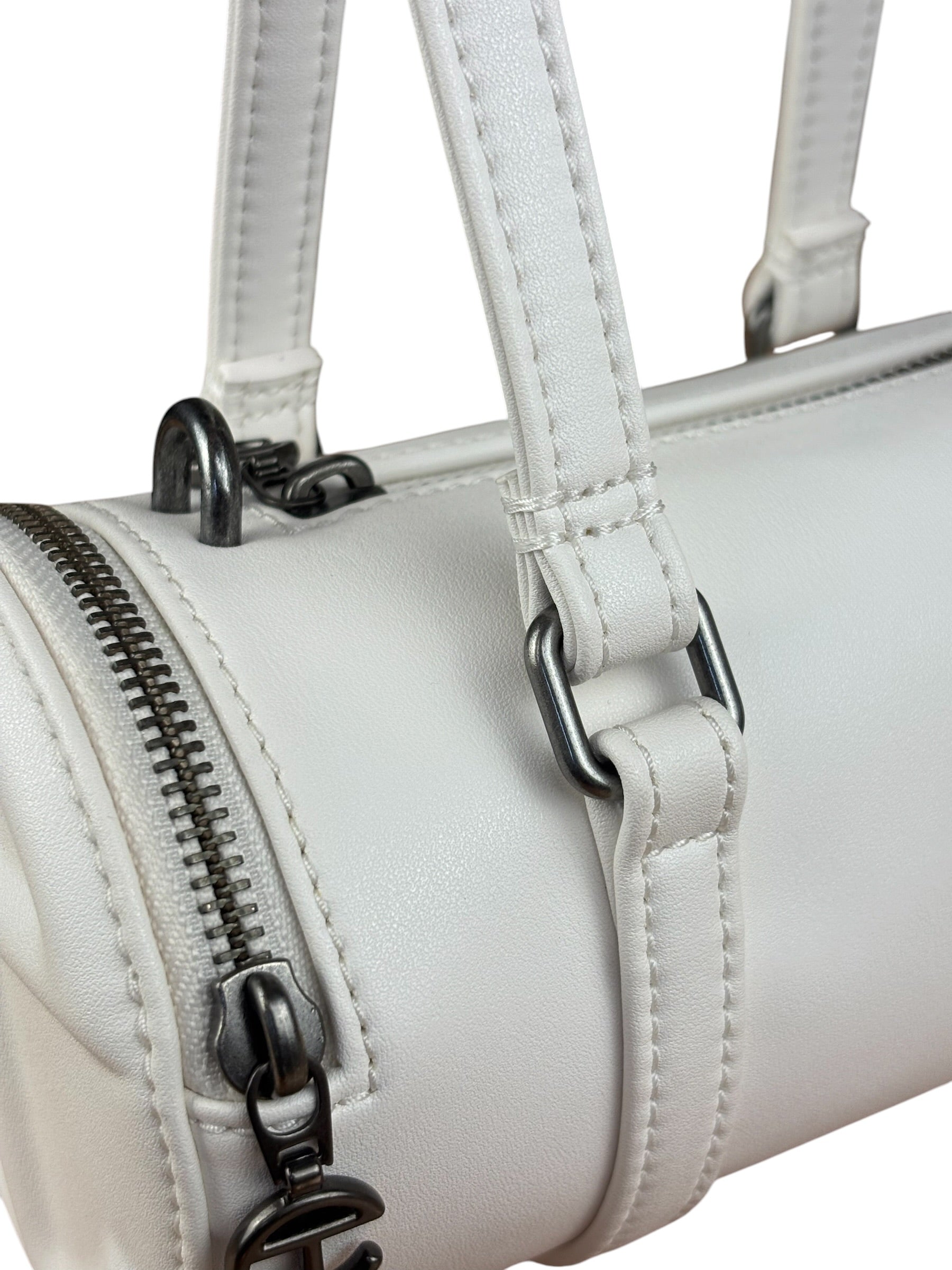 Telfar White Leather Duffle Two-Way Bag