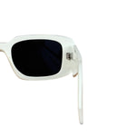 Prada White Symbole Rectangular Sunglasses