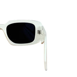 Prada White Symbole Rectangular Sunglasses
