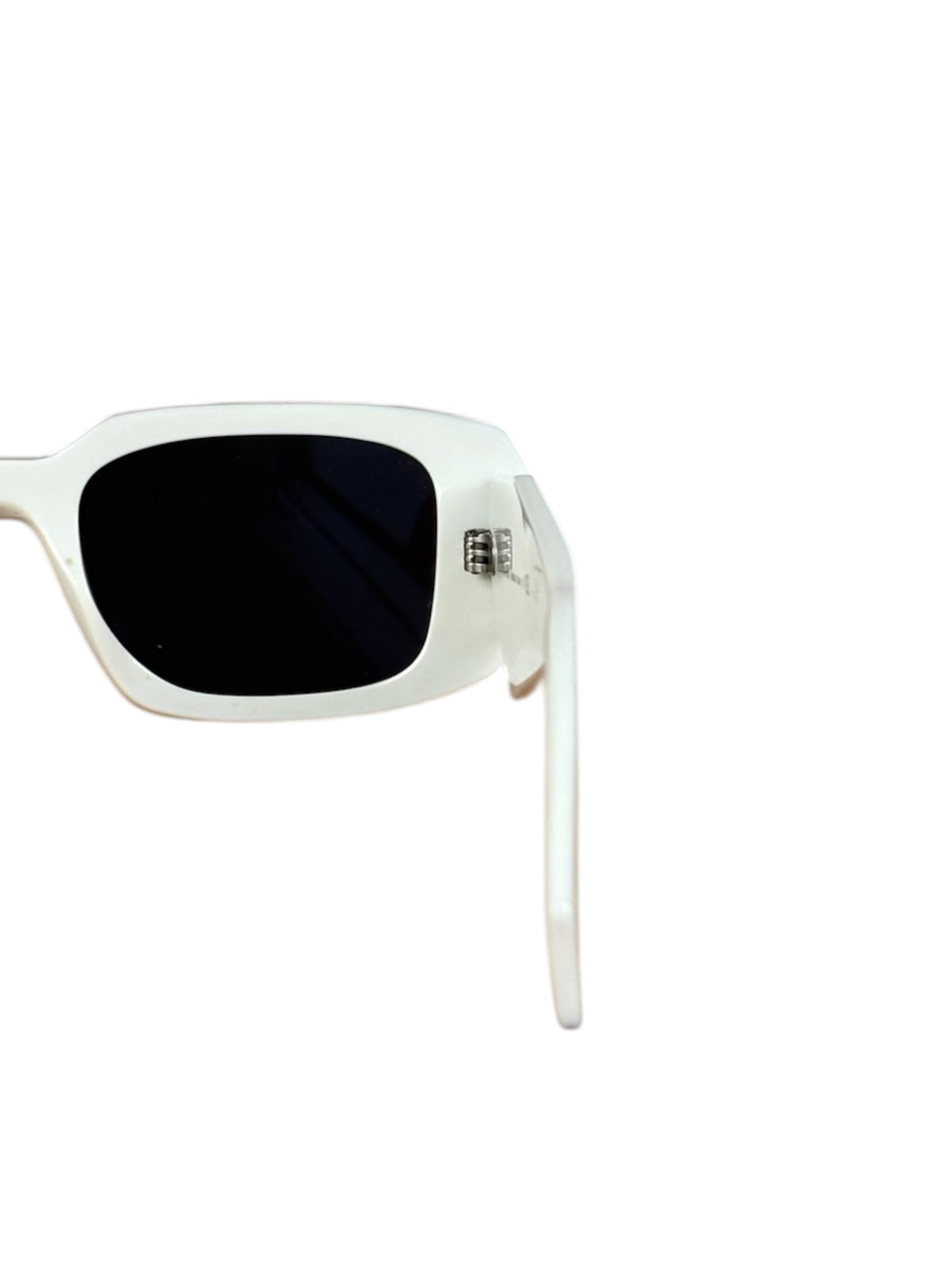 Prada White Symbole Rectangular Sunglasses