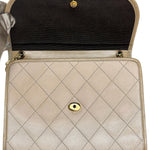 Chanel Beige Leather Trim Matelasse Mini Shoulder Bag 2009
