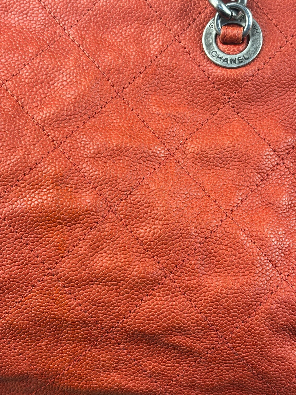 Chanel Red Caviar Quilted Medium Frame Shoulder Bag 2011