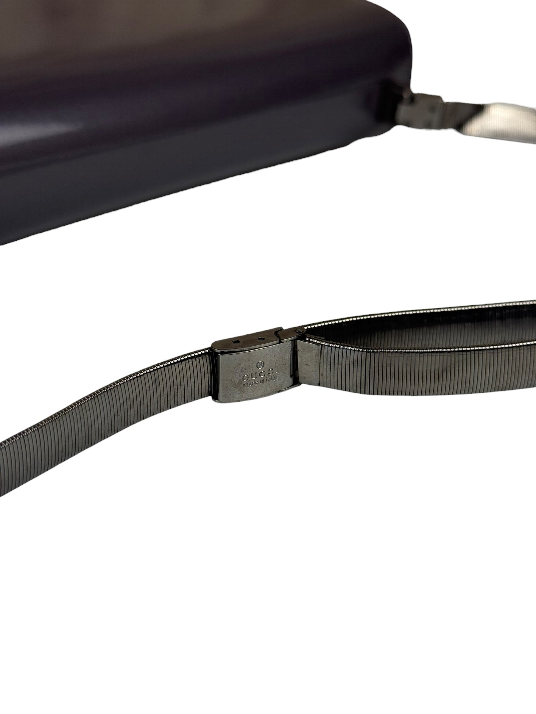 Gucci Grey Patent Leather Flap Mini Shoulder Bag