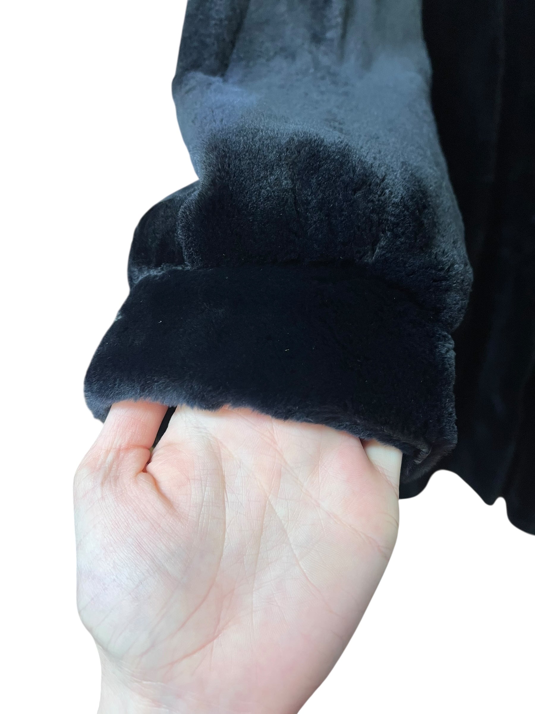 Vintage Dark Blue Mink Mid Length Fur Coat