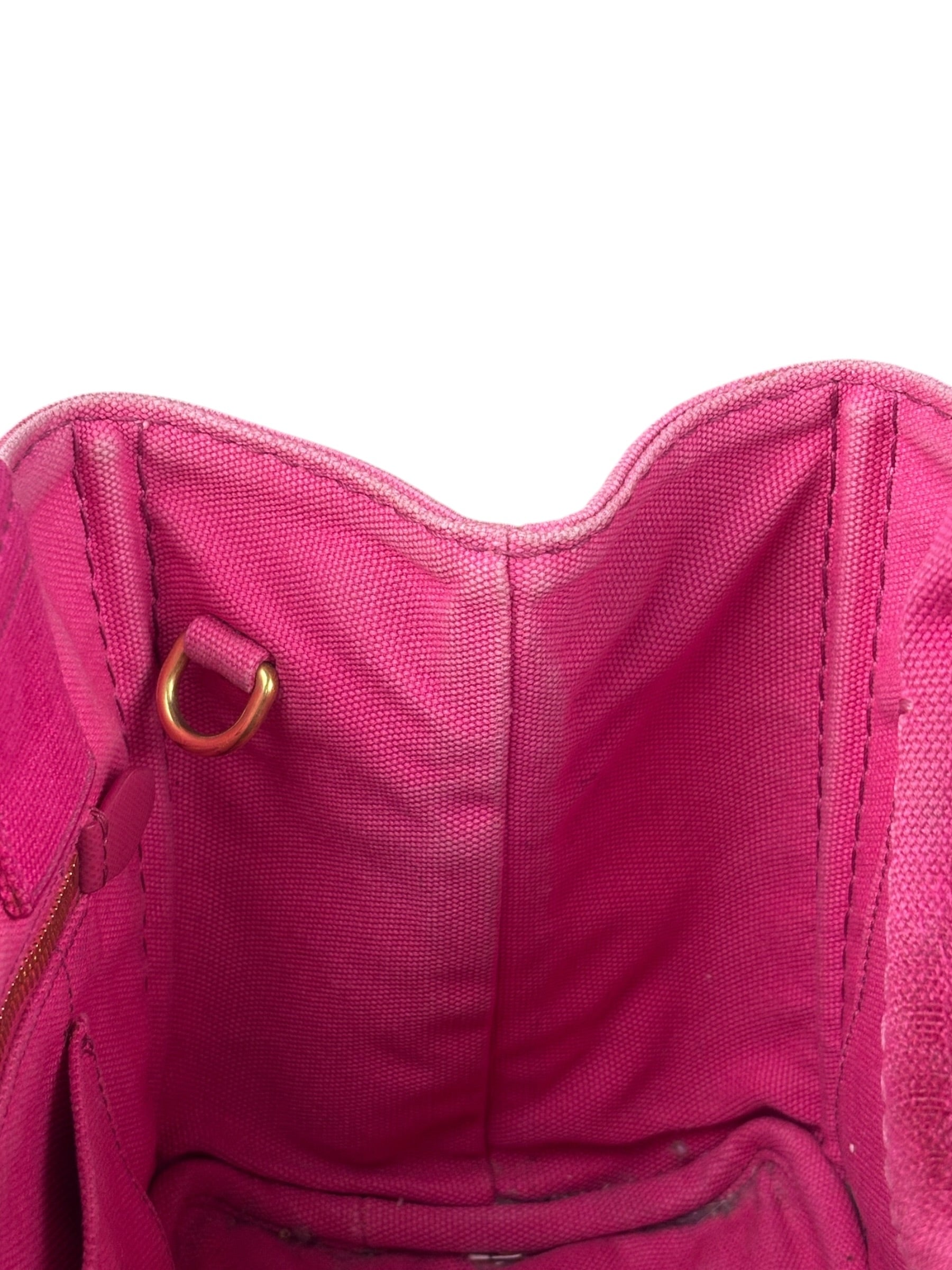 Prada Pink Canapa Canvas Handbag