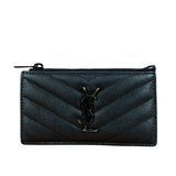 Yves Saint Laurent Black Leather Card Holder Wallet