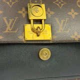 Louis Vuitton Black Leather/ Monogram Marignan 2Way Bag