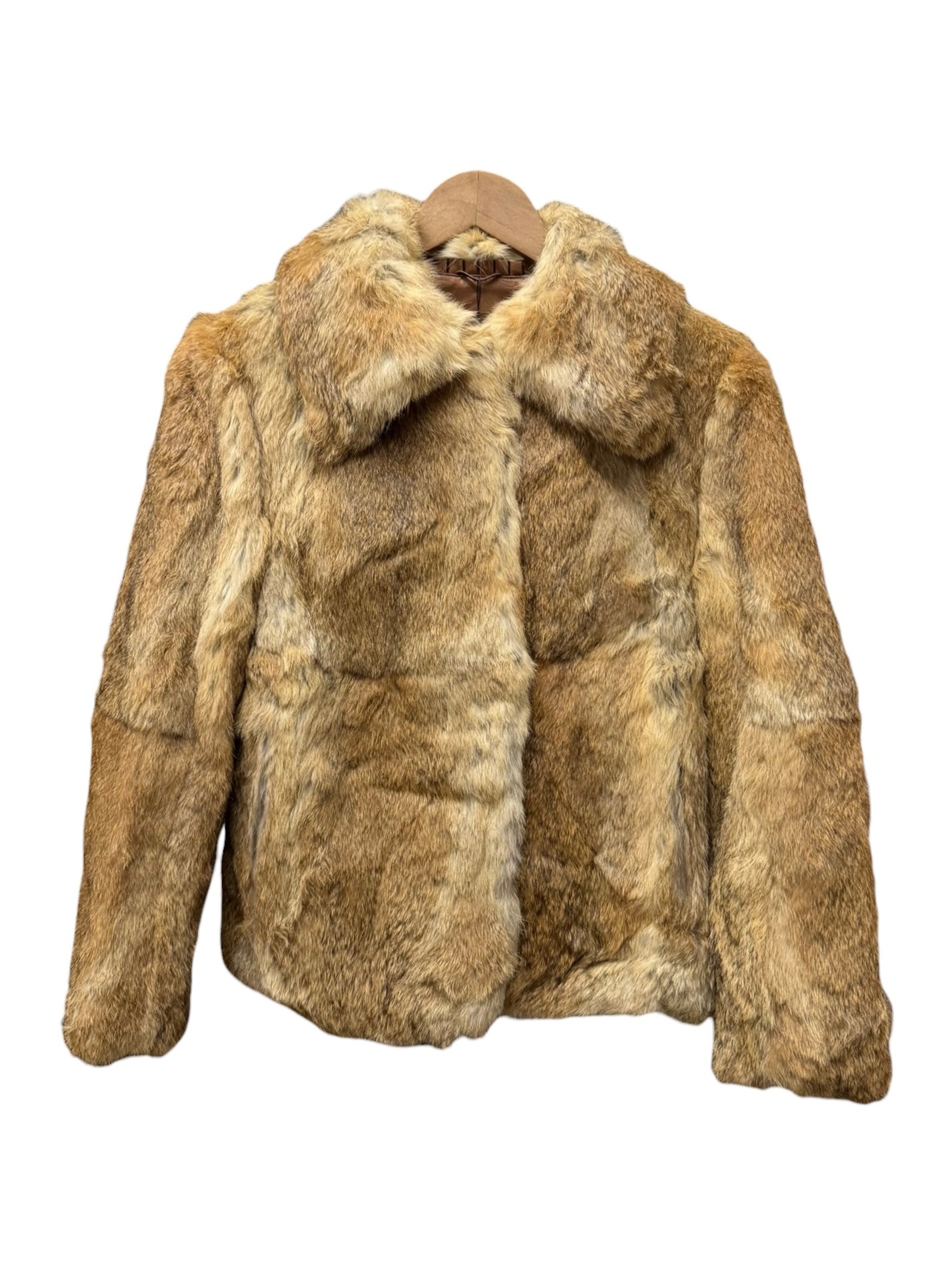 Vintage Brown/Ivory Rabbit Fur Coat