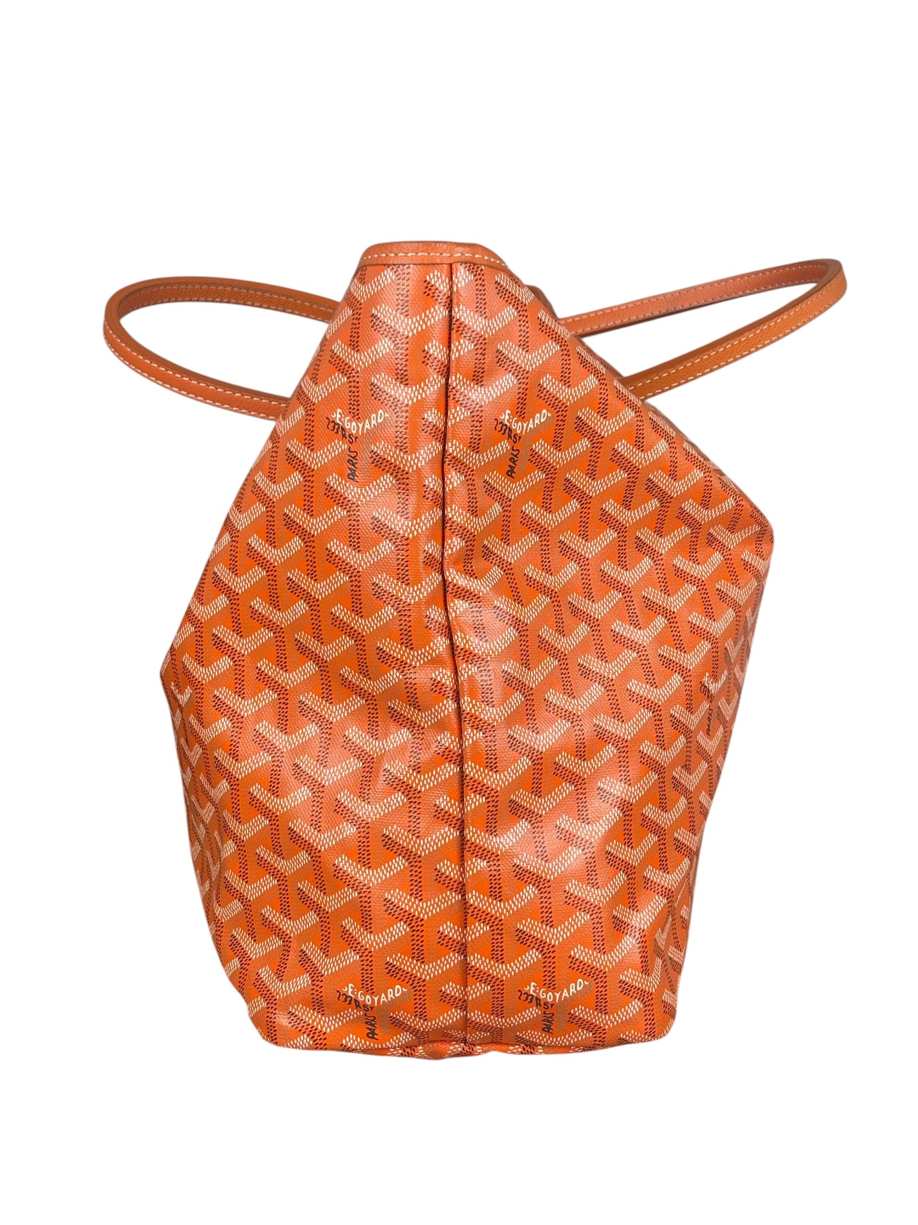 Goyard Saint Louis Orange Leather Tote Bag