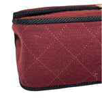 Chanel Vintage Burgundy Cotton Pairs-Seoul Pagoda Flap Bag