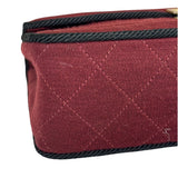 Chanel Vintage Burgundy Cotton Pairs-Seoul Pagoda Flap Bag
