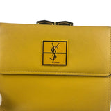 Yves Saint Laurent Yellow Leather Square Compact Wallet