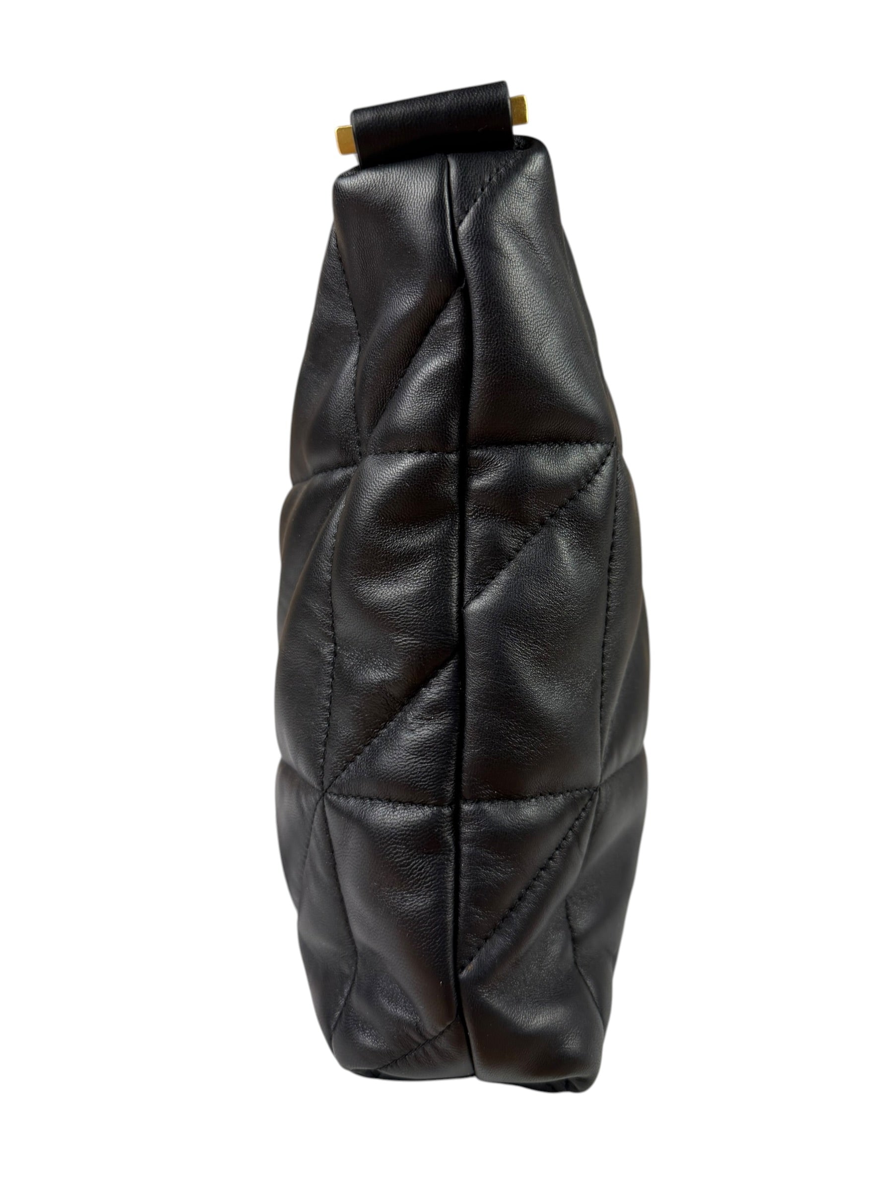 AllSaints Black Quilted Leather Edbury Shoulder Bag
