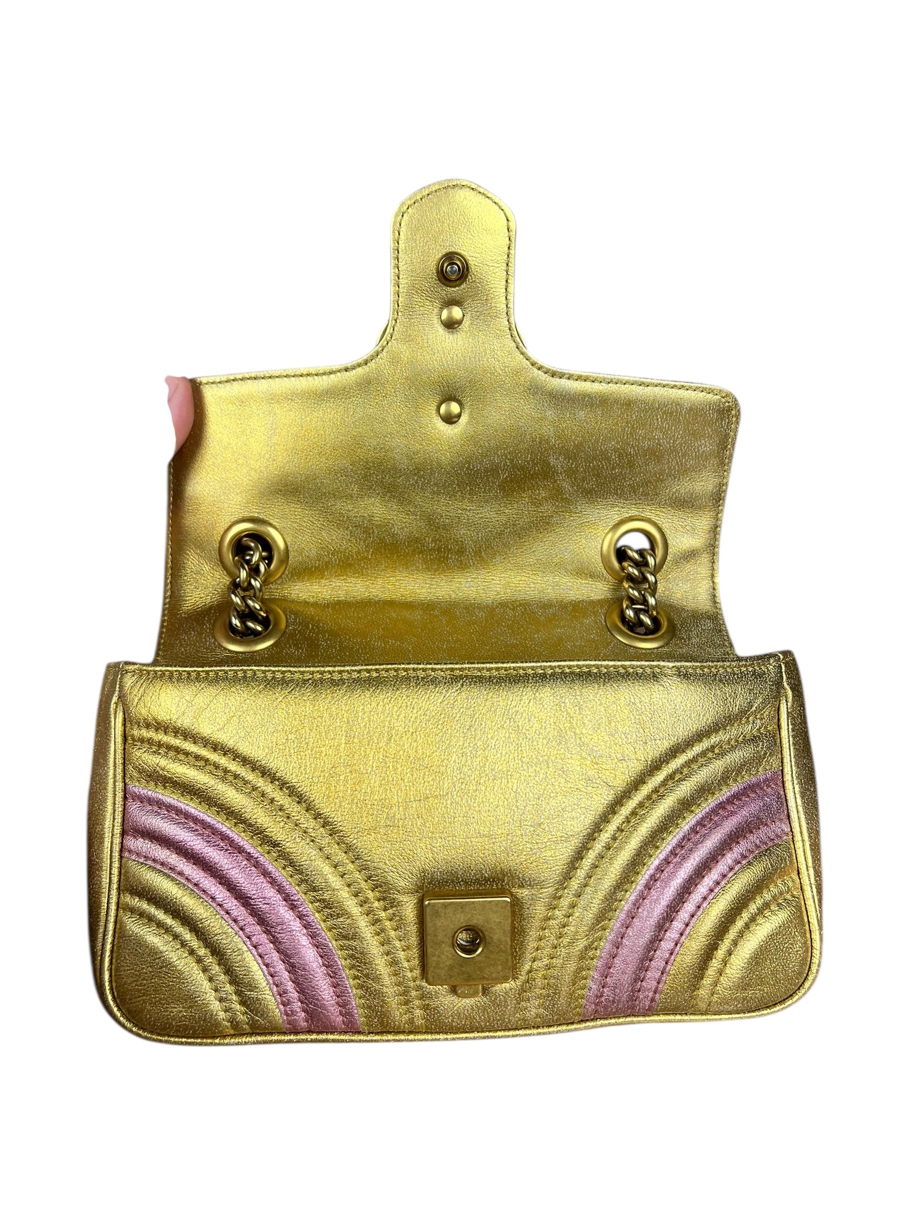 Gucci GG Metallic Marmont S Flap Bag