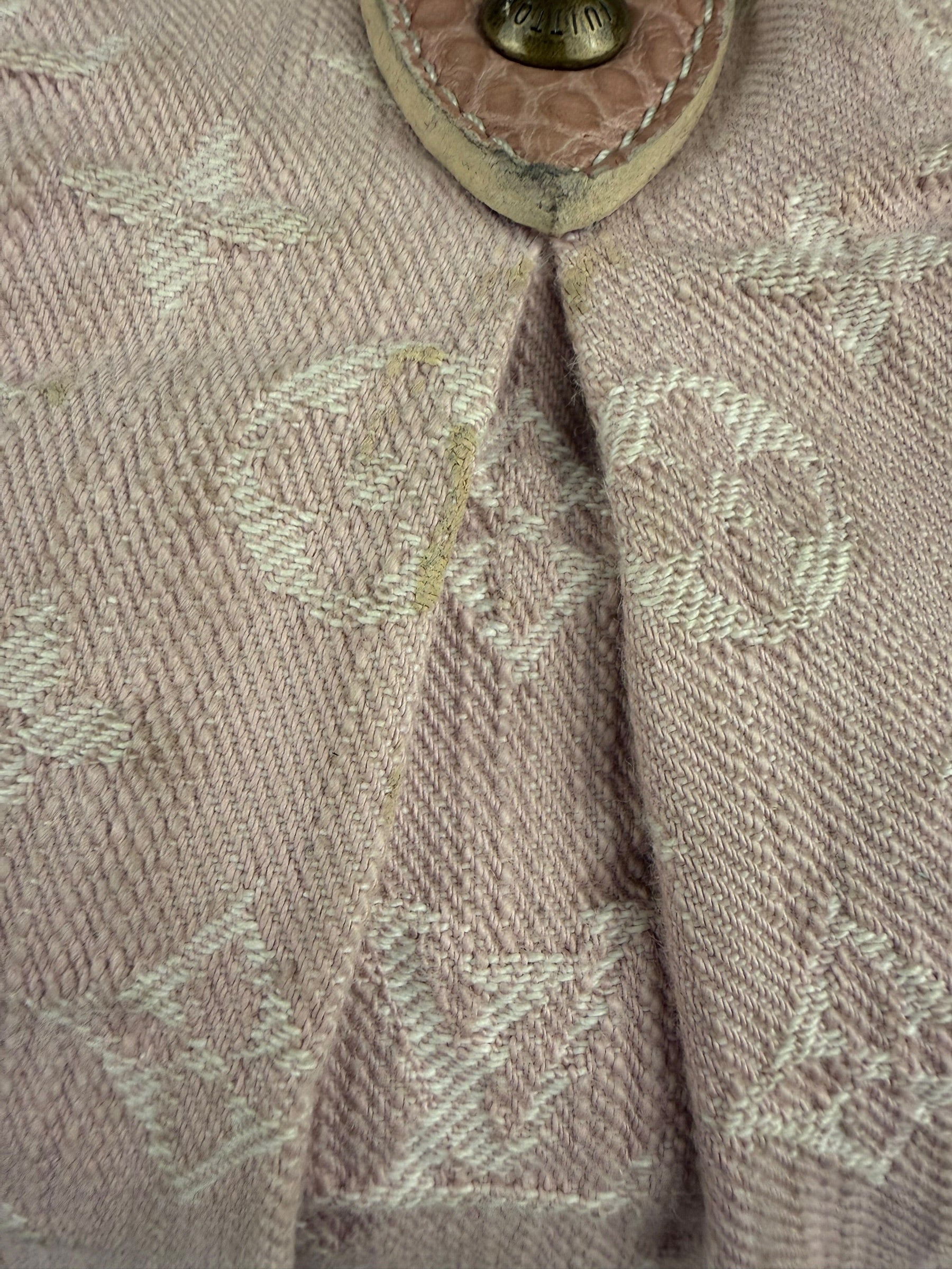 Louis Vuitton Vintage Rose Pink Monogram Denim Slightly Hobo Bag
