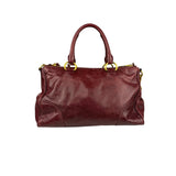 Miu Miu Amaranth Vitello Shine Leather Double Zip 2Way Handbag