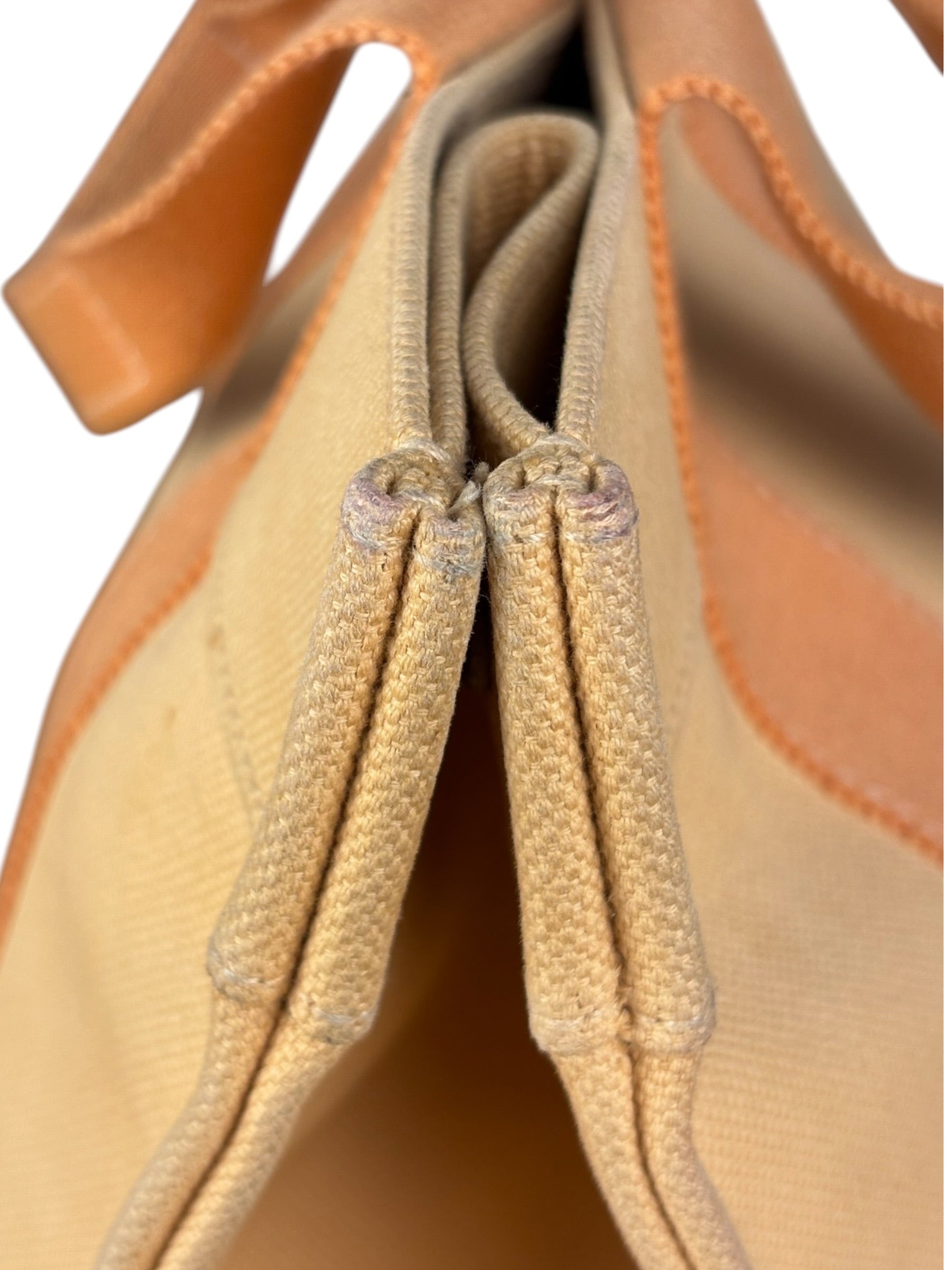 Hermes Bicolor Woven Cotton Bora Bora Canvas Tote Bag PM