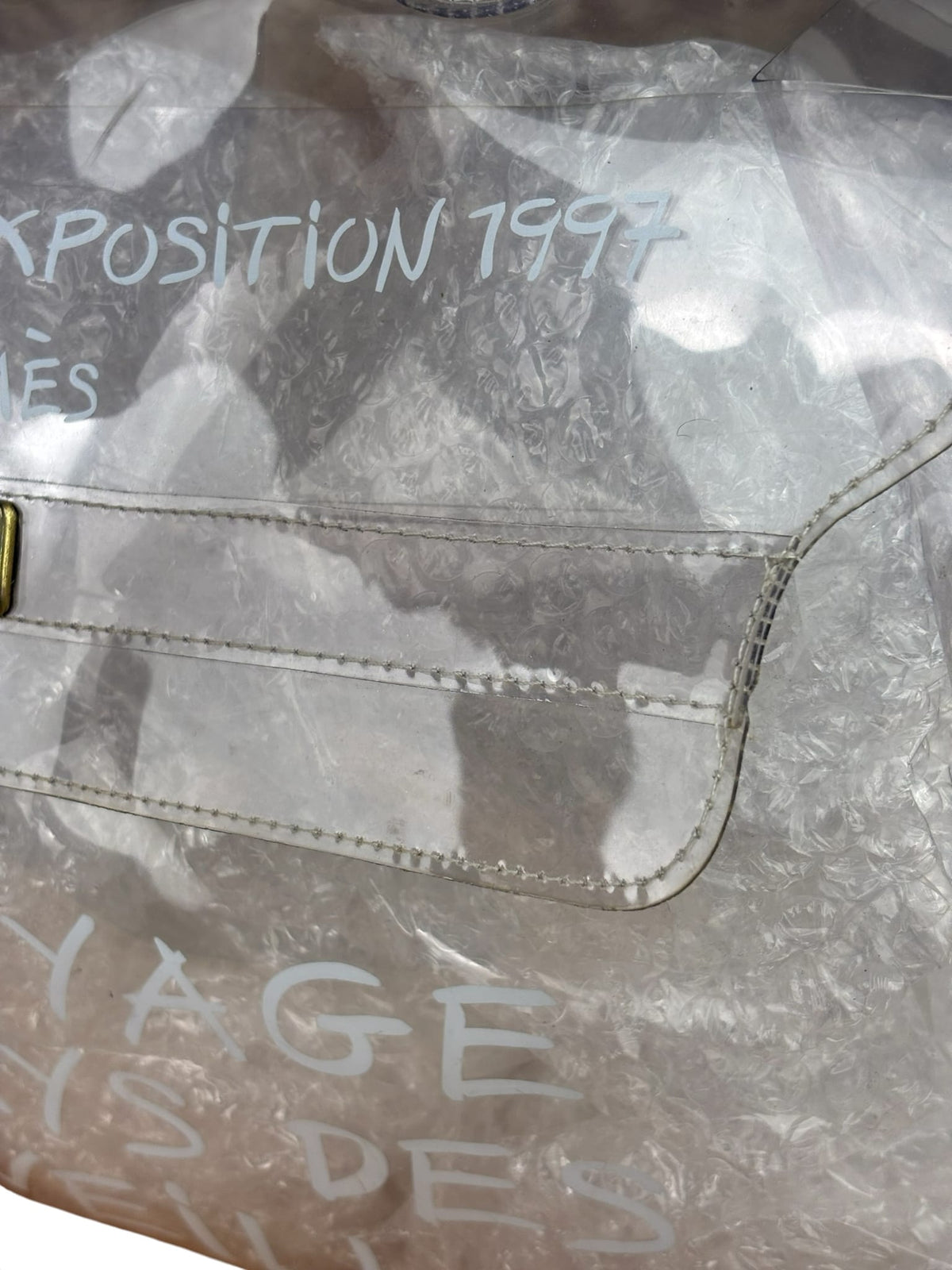 Hermes Transparent Vinyl Souvenir De L'Exposition 1997 Kelly Handbag