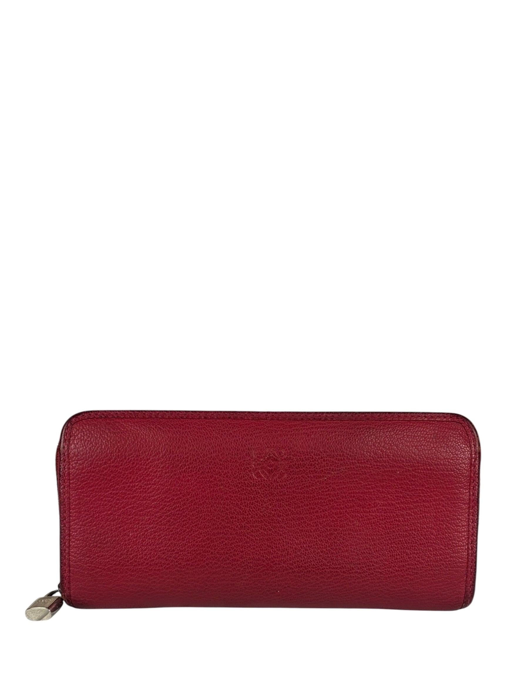 Loewe Pink Leather Anagram Long Wallet