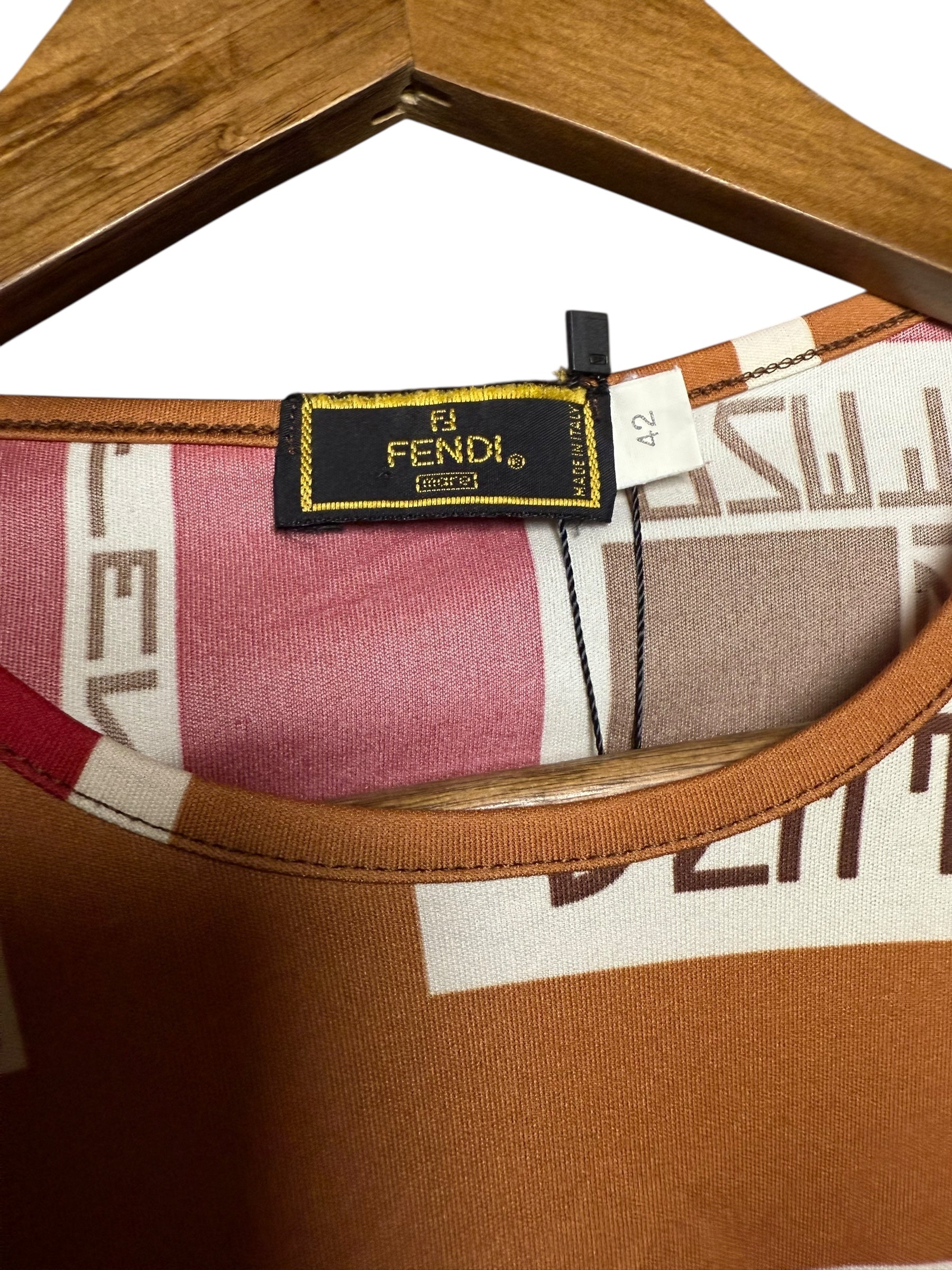 Fendi FF Logo Short Sleeve Top Pink