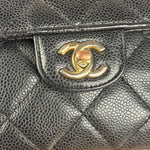 Chanel Black Caviar Quilted Leather Mini Square Flap Bag 2021