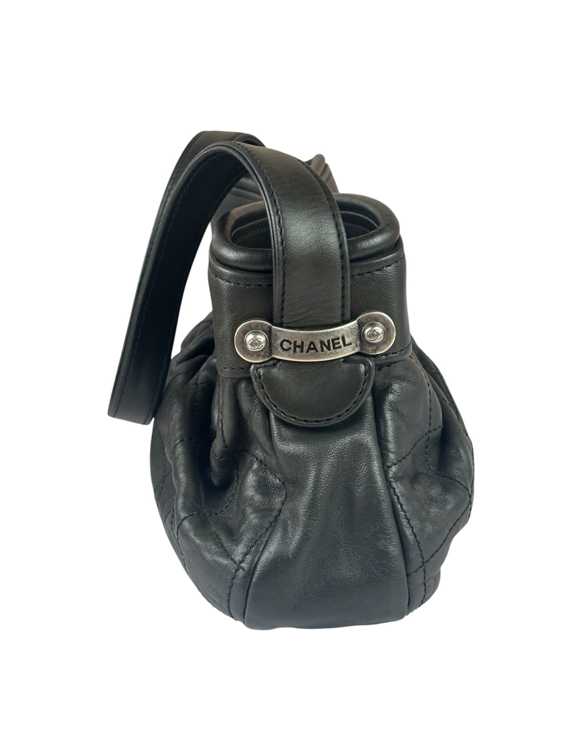 Chanel Grey Quilted Leather Tote Bag 2006