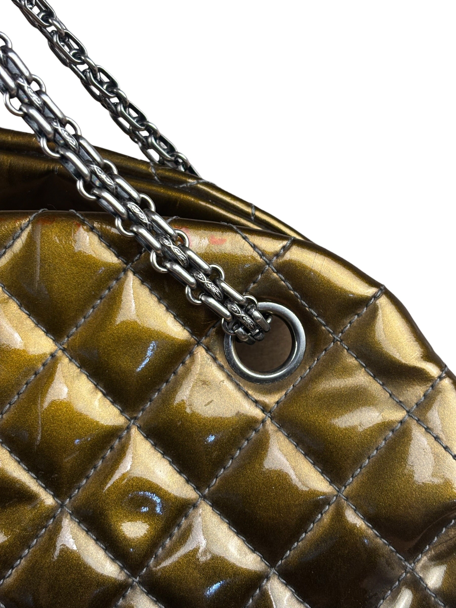 Chanel Metallic Gold Patent Leather Just Medemoiselle Bowling Bag 2011