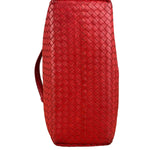 Bottega Veneta Red Leather Intrecciato Garda Woven Hobo Bag