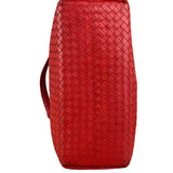 Bottega Veneta Red Leather Intrecciato Garda Woven Hobo Bag