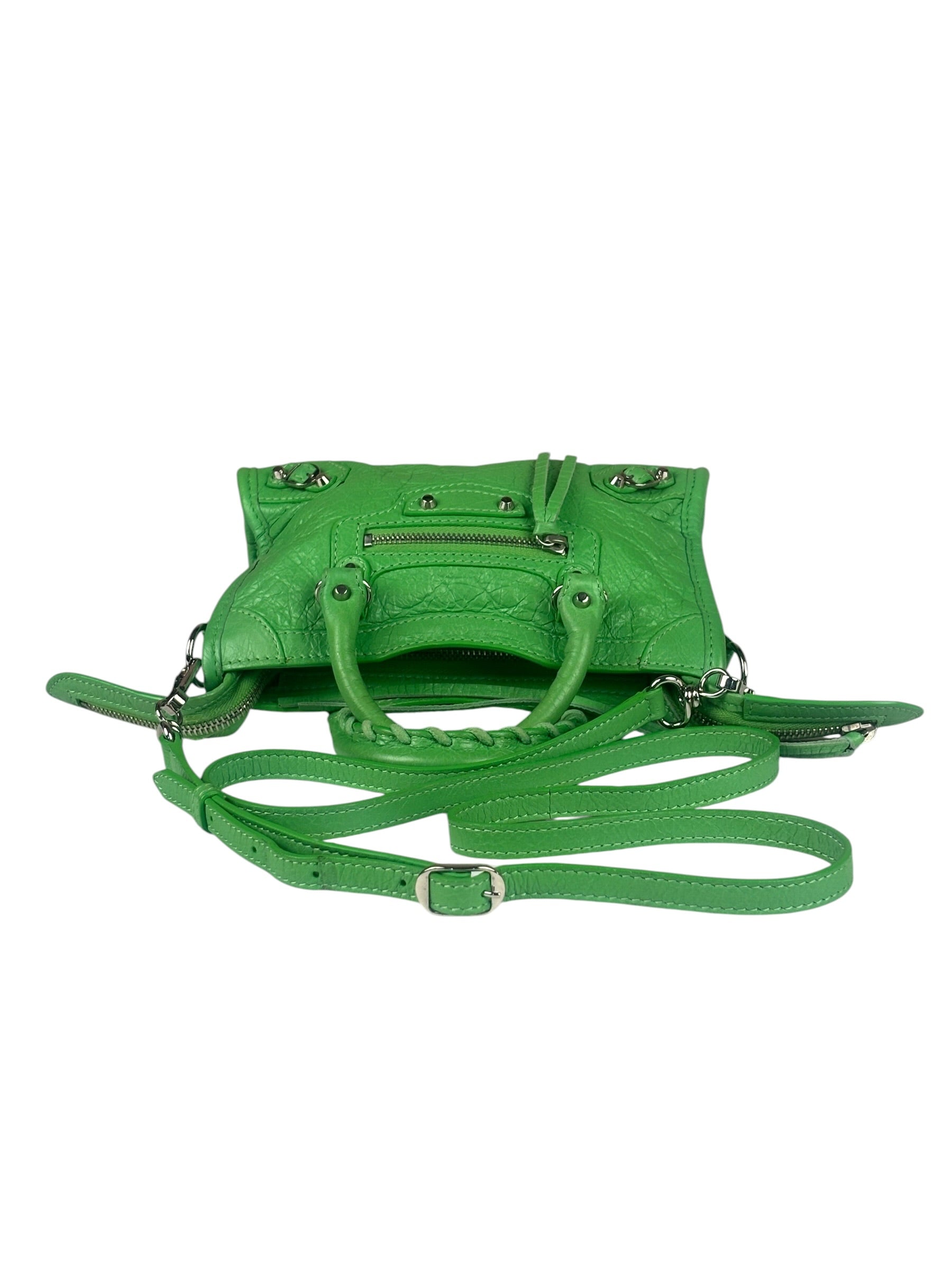 Balenciaga Green Leather Small Le City Two-Way Bag