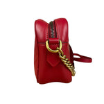Gucci Leather GG Red Marmont Crossbody
