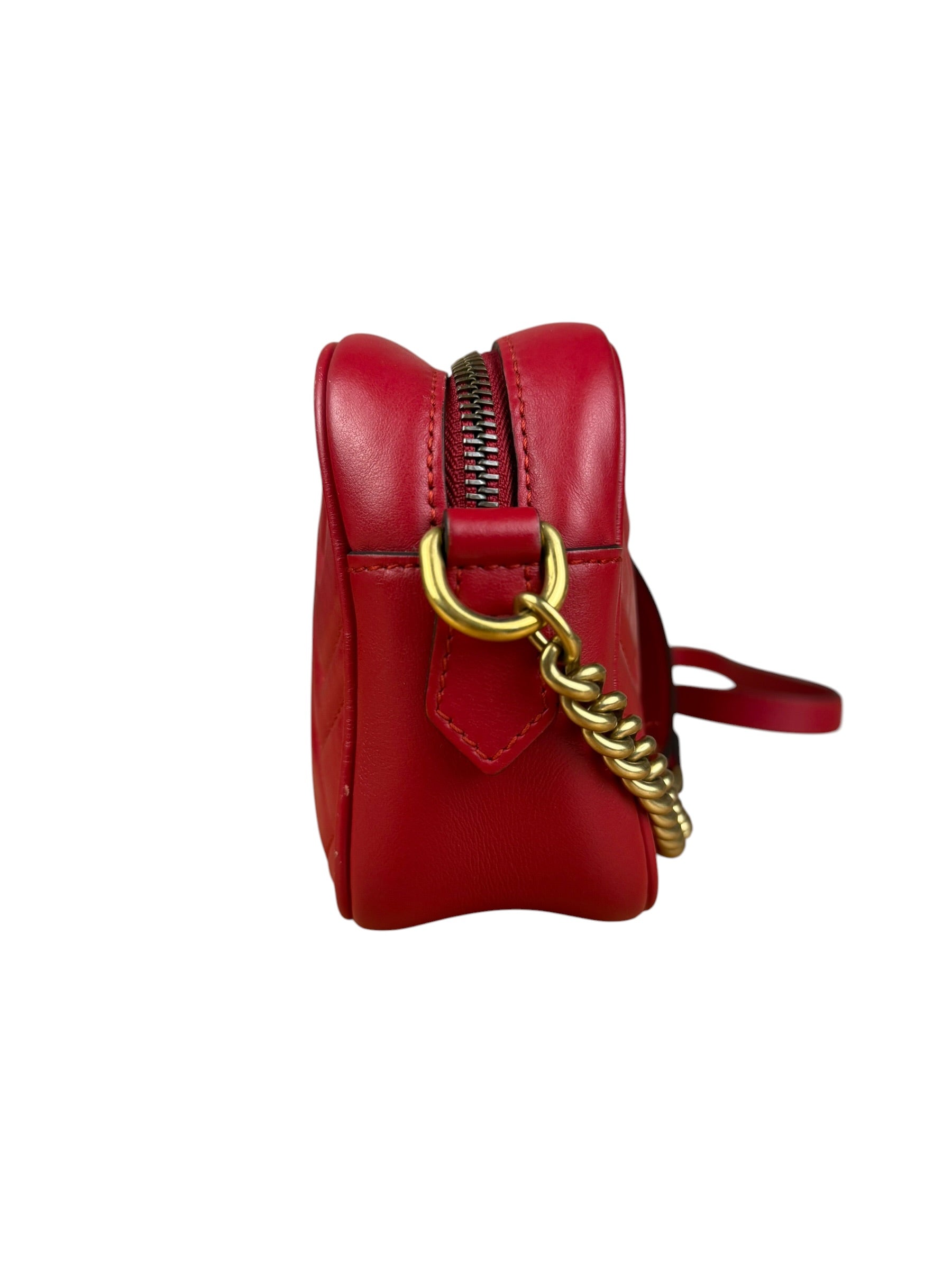Gucci Leather GG Red Marmont Crossbody