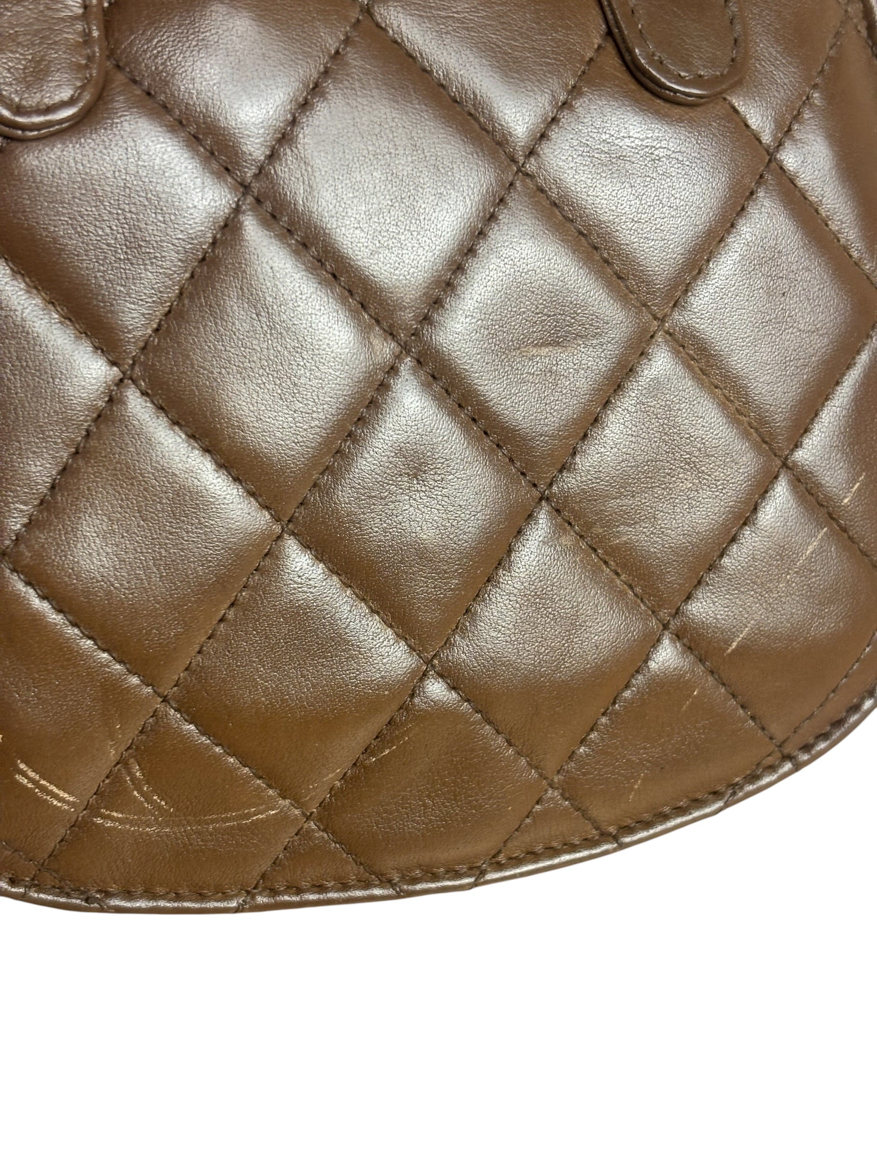 Chanel Brown Quilted Waist Bag 1990