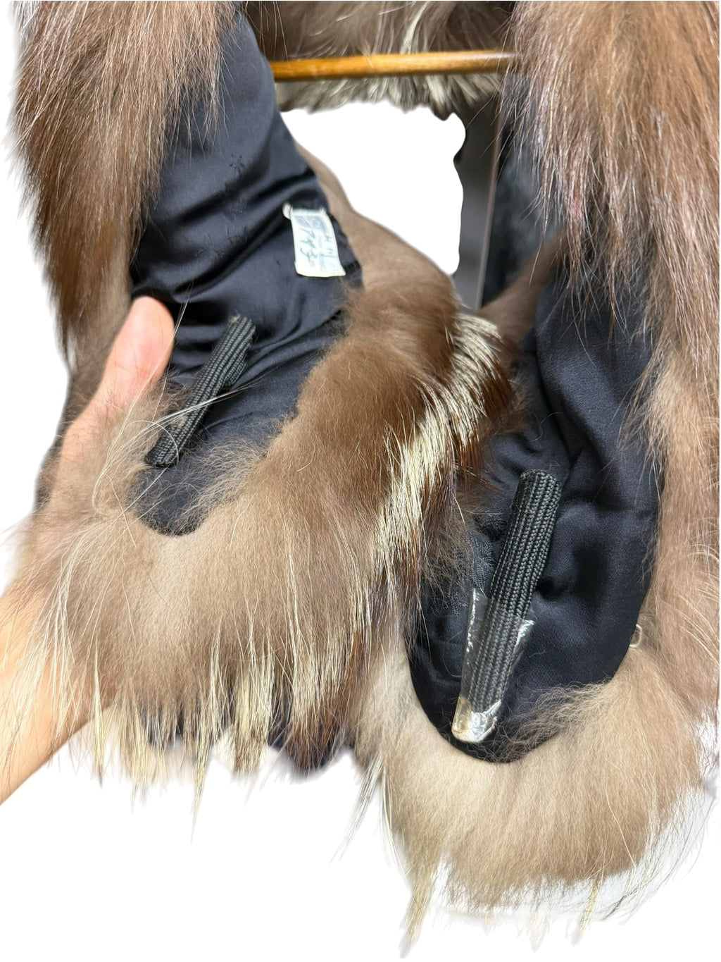 Vintage Dark Brown/White Fox Fur Clip-On Stole