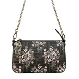 Fendi FF Floral Coated Canvas Chain Pochette