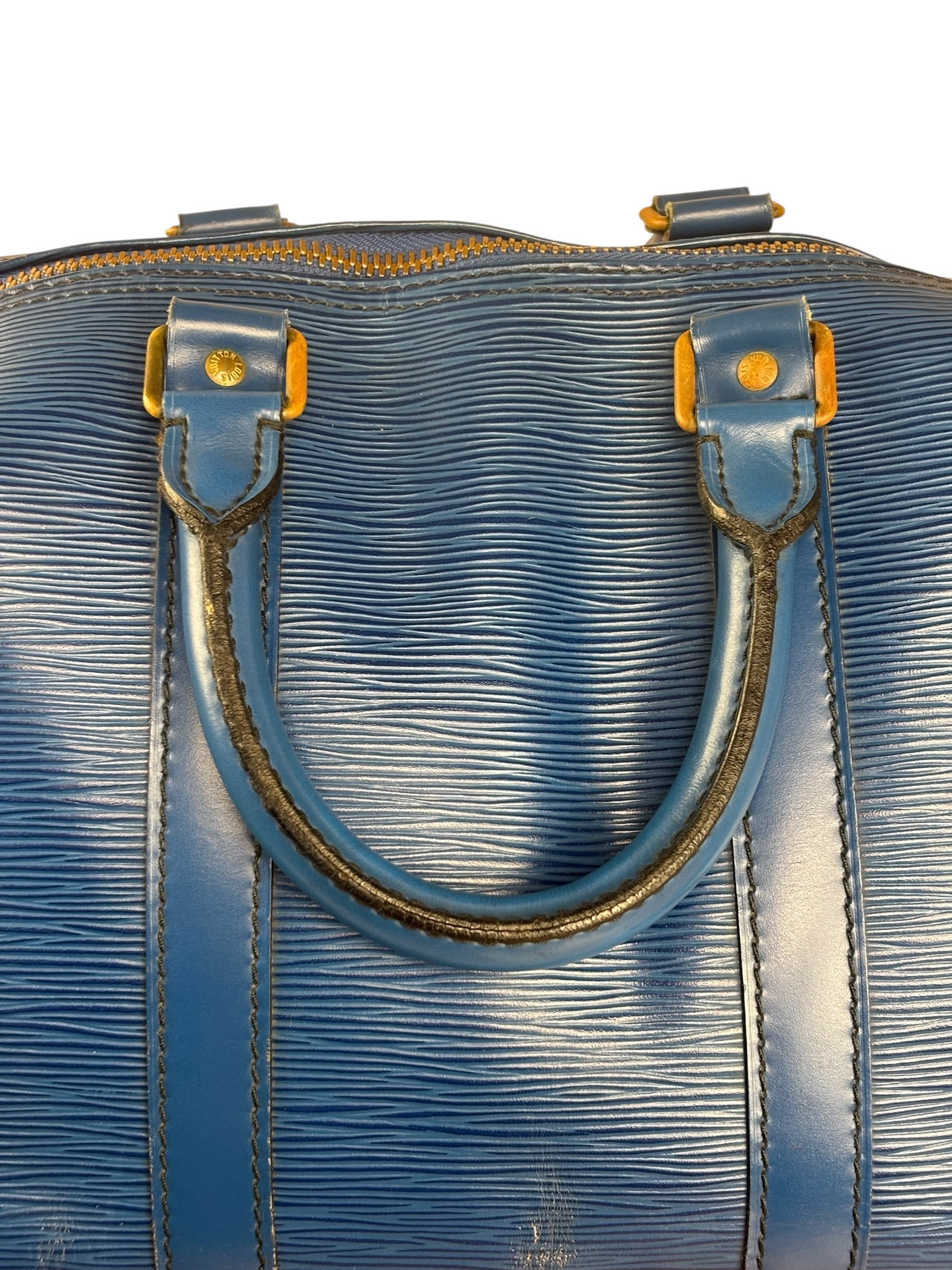 Louis Vuitton Blue Epi Leather Keepall 45