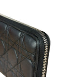 Christian Dior Vintage Black Quilted Leather Zippy Wallet