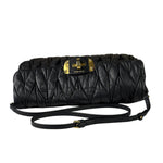 Miu Miu Black Leather Matelasse Shoulder Bag