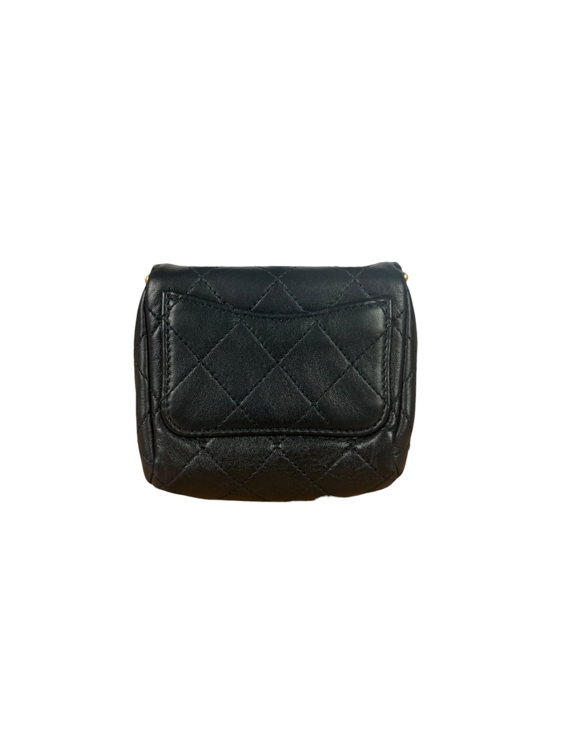 Chanel Black Quilted Leather Kiss-Lock My Crush Micro Bag 2020