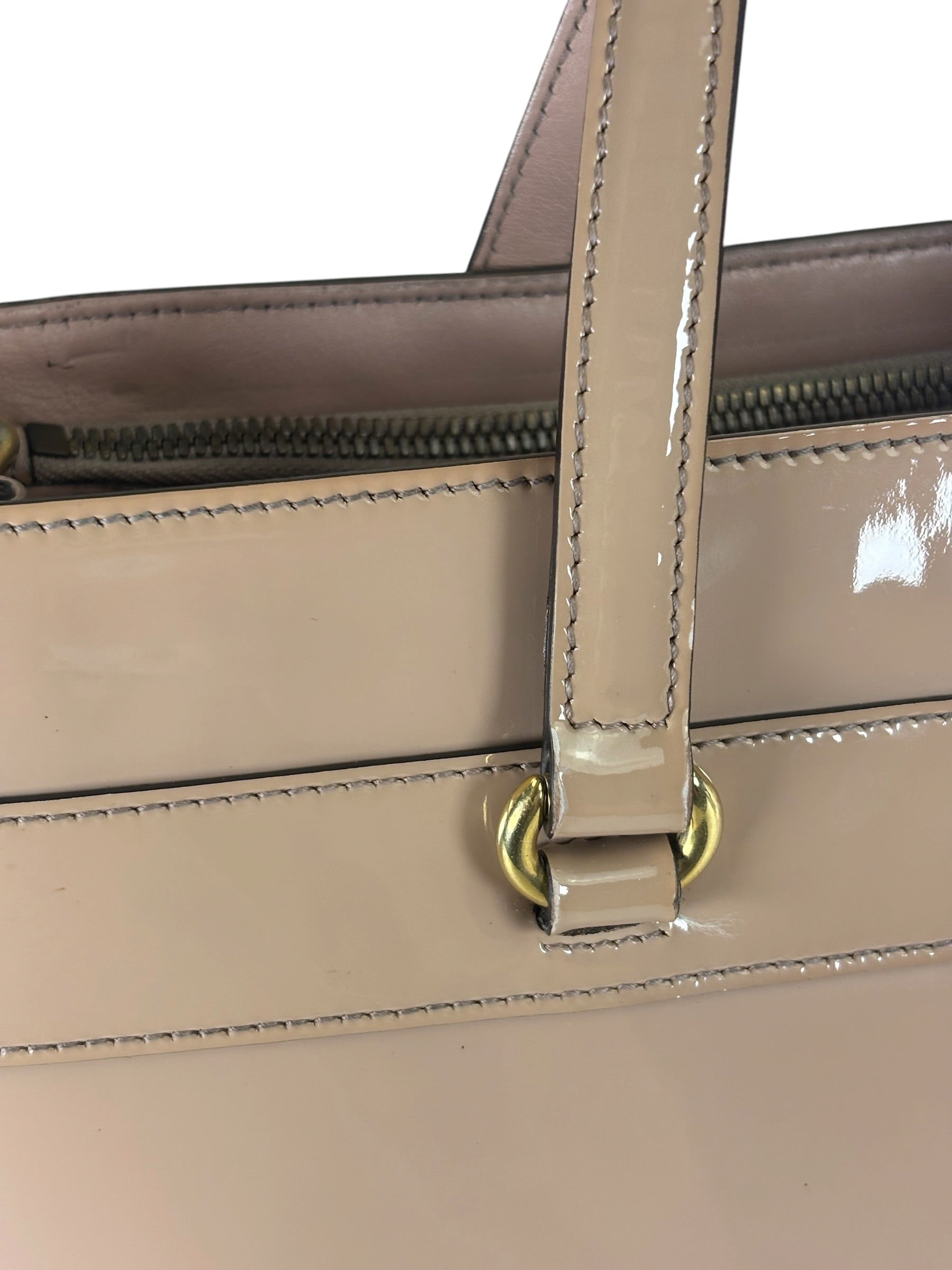 Gucci Dusty Rose Patent Leather Horsebit Two-Way Tote