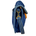 Prada Vintage Cobalt Blue Canvas Flap Shoulder Bag
