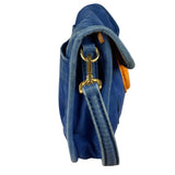 Prada Vintage Cobalt Blue Canvas Flap Shoulder Bag